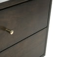 thumbnail image 6 of Safavieh Lyla 2-Drawer Mid-Century Retro Night Stand, Walnut/Gold, 6 of 9