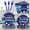 Navy Blue and Silver Birthday, variant on Blue Birthday Party Tableware Set for 24 Guests Navy Blue and Silver Happy Birthday Party Decorations for Men Women Birthday Paper Plates Napkins and Forks 96 Pieces