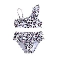 thumbnail image 2 of Emy Dola Baby Girl Leopard Bathing Suit Toddler Two Piece Swimsuit Ruffle Sleeve Summer Beach Bikini Sets for 0-5 Years, 2 of 7