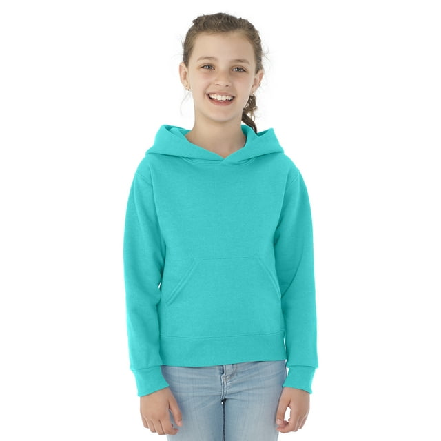 Jerzees Youth NuBlend Pull Over Hooded Sweatshirt, L, Scuba Blue