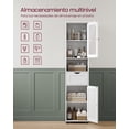 thumbnail image 3 of VASAGLE Mueble Baño, Armario Baño, Armario Alto, Compartimento Abierto, Puerta de Cristal, Estrecho, con Patas, Estantes Regulables en Altura, Ahorro de Espacio, Blanco Nube, 3 of 5
