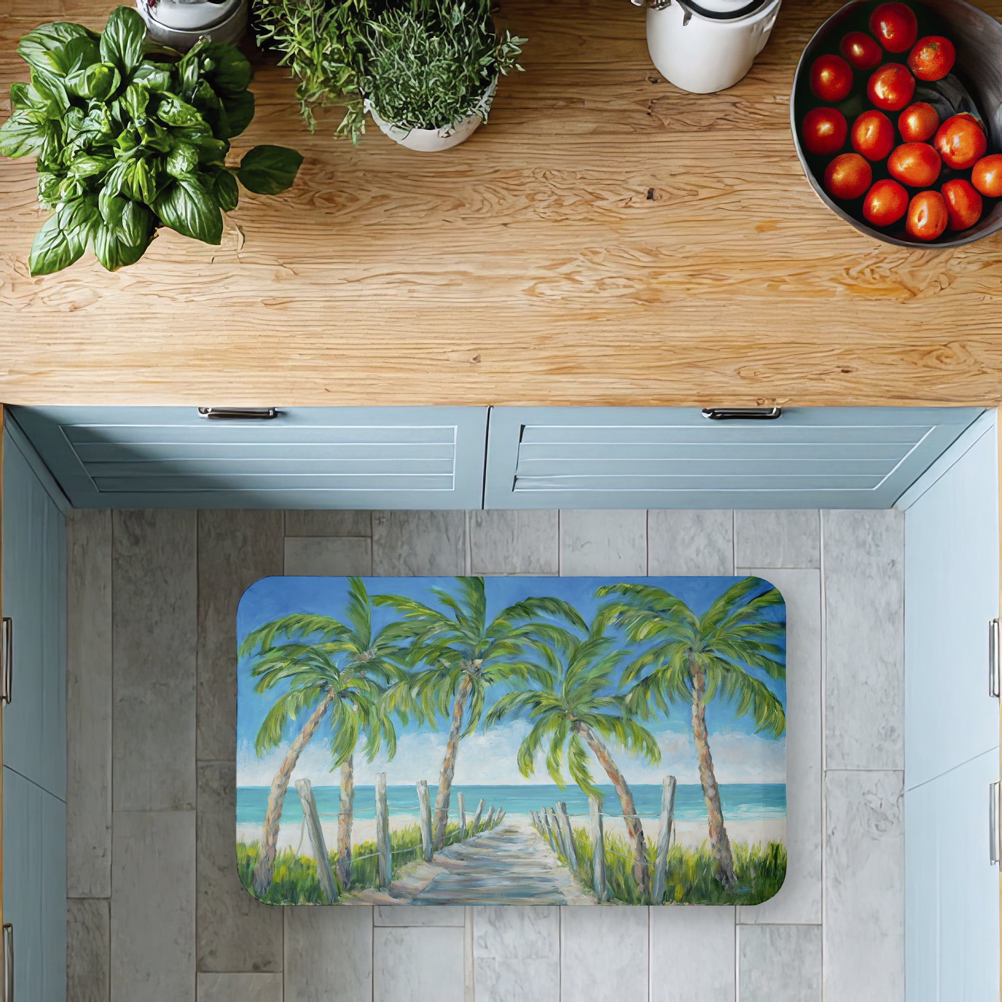Stupell Industries Beach Path Lined with Palms Printed Anti-Fatigue Floor Mat, design by Julie DeRice