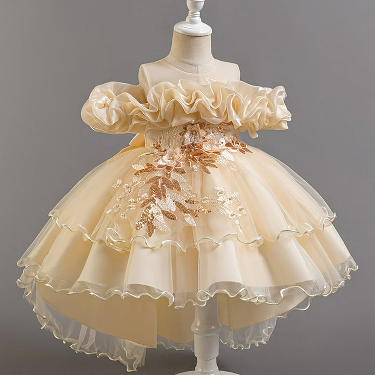 green emerald velvet dress Detachable Knot Gold Lace A-Line Flower Girl Dress main image 0