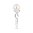 thumbnail image 3 of ANGARA Freshwater Cultured Pearl Criss Cross Shank Engagement Ring in 14K White Gold for Women | June Birthstone, Birthday, Anniversary, Jewelry Gift for Women | Pearl Ring, 3 of 8