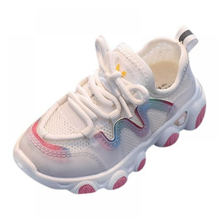 

Children Breathable Soft Bottom Flat With Non-slip Slip-on Patchwork Lace-up Shoes