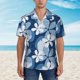 thumbnail image 2 of Balery Flower Camisas hawaianas de manga corta para hombre, camisas playeras de corte holgado, camisas de vacaciones con botones,Medium, 2 of 7