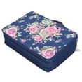 thumbnail image 4 of Portable Pencil Case, Pencil Case Pen Bag Multi-Portable With Independent Pen Slots For Pencil Storage Blue Background Rose,Pink Background Rose,Green Background Rose,Beige, 4 of 8