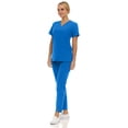 thumbnail image 3 of Saint Scrubs Women’s Premium 9-Pocket Scrub Set – Modern Fit Soft V-Neck Top & Tapered Straight-Leg Medical Scrub Pants, Royal, Medium, 3 of 4