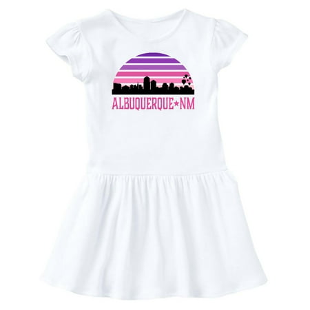 

Inktastic Albuquerque New Mexico Retro Sunset Skyline Gift Baby Girl Dress