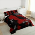 thumbnail image 3 of Manfei Geometric Artwork Bedding Comforter Set,Modern Graffiti Twin Comforter Sets,Gradient Red Black Bedding Set For Child,Microfiber Bedroom Decor Reversible,2pcs, 3 of 8