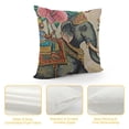 thumbnail image 4 of ONETECH Watercolor Elephant with Pillow Cover Traditional Art Mural Pillows Decorative Throw Pillows Farmhouse Decor for Home Cushion Case, 4 of 5
