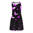 thumbnail image 4 of Oplxuo Pleated Summer Dress for Women Trendy Butterfly Printed Casual Crewneck Sleeveless A-Line Swing Beach Dress with Pockets, 4 of 4