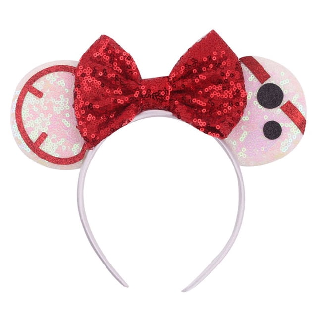 En stock, diadema bordada para niños de Mickey Disney, par de pajaritas, accesorios para el cabello para niños zhangyuxiang LED
