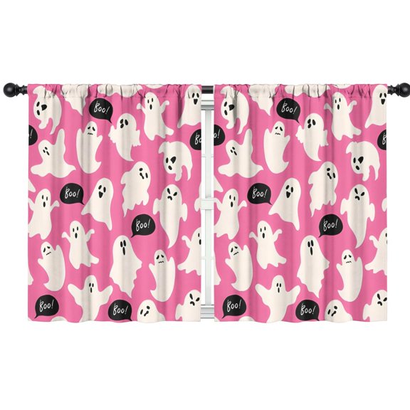 Blackout Kids Curtains,Halloween Ghosts with Boo Childrens Insulated Curtains Set Of 2,Bedroom Essentials,Toddler Room Decor 42"x54"