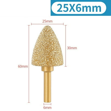 

GLFILL 6mm Shank Vacuum Brazed Diamond Burr Head Grinding Rotary File for Stone Steel