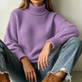 thumbnail image 6 of XUNKUSGA Womens Turtleneck Sweater Classic Solid Color Chunky Knit Pullover Sweaters Loose Casual Long Sleeve Fall Winter Tops Soft Warm Cozy Sweaters for Women Daily Wear,Size L, 6 of 6