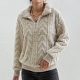 thumbnail image 2 of UAMVSH Fuzzy Fleece Hoodie for Women Winter Sherpa Fluffy Long Sleeve Hooded Pullover Warm Plush Drawstring Sweatshirts(XX-Large,Beige 2), 2 of 7
