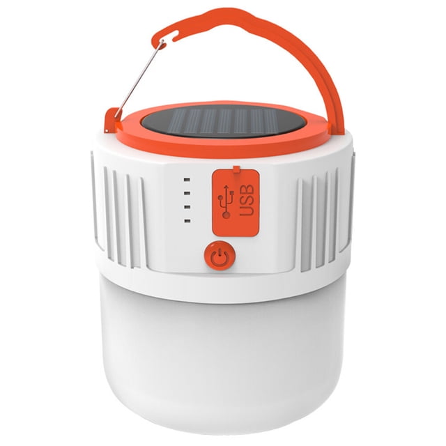 Lámpara de tienda de campaña recargable USB solar multifuncional Luz de emergencia para acampar multifuncional para exteriores (Cable USB de color aleatorio)