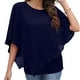 thumbnail image 5 of Camisa De Gasa Para Mujer, Forro Sin Mangas Transpirable, Camisa De Gasa Informal, Cuello Redondo Para Uso Diario ANGGREK Azul oscuro L, 5 of 5