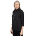 thumbnail image 3 of Alfred Dunner Womens Petite Solid Cowl Neck Top With Necklace, 3 of 6