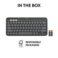 thumbnail image 3 of Logitech Pebble Keys 2 K380s, Clavier Sans Fil Bluetooth Multi-Appareils avec Raccourcis Personnalisables, Mince et Portable, Commutation Facile pour Windows, macOS,, 3 of 11