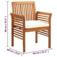 thumbnail image 7 of vidaXL Modern Dining Chair Patio Dining Chair with Cushion Solid Wood Acacia, 7 of 7