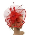 thumbnail image 3 of MEICHEN Fascinators Hats for Women Elegant Church Hats Solid Color Feather Clip for Wedding Party Cocktail Leisure Hats Red, 3 of 3