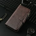 thumbnail image 4 of Case for TCL 20 PRO 5G Cover Zipper Magnetic Wallet Card Holder PU Leather Flip Case - Brown, 4 of 5