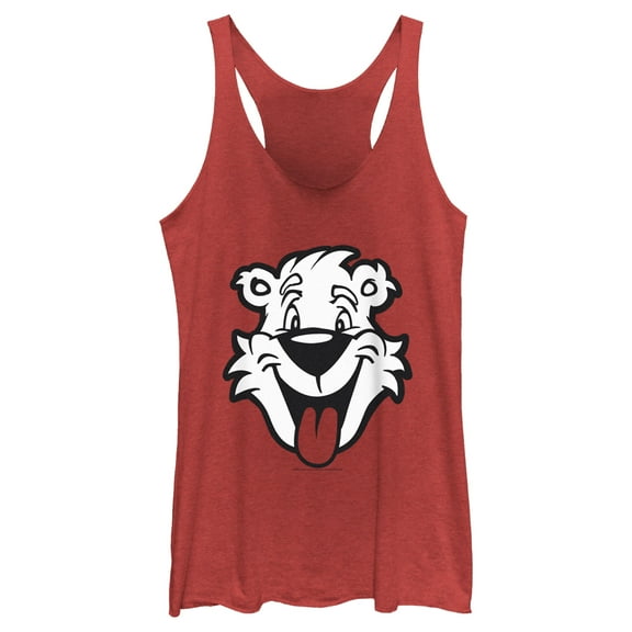 Women's ICEE Bear Big Smile  Racerback Tank Top Red Heather Large