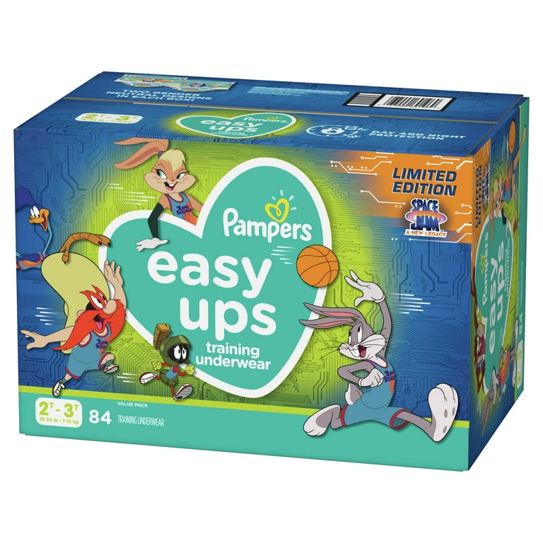 Pampers Easy Ups Training Underwear Space Jam Prints, Size 4 2T-3T, 84 Ct 