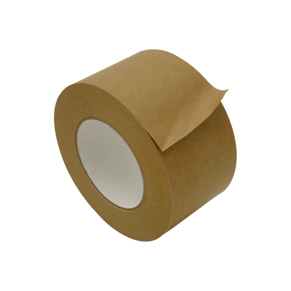 JVCC FPPT01 Kraft Flatback Paper Packaging Tape 3 in x 60 yds. (Brown)