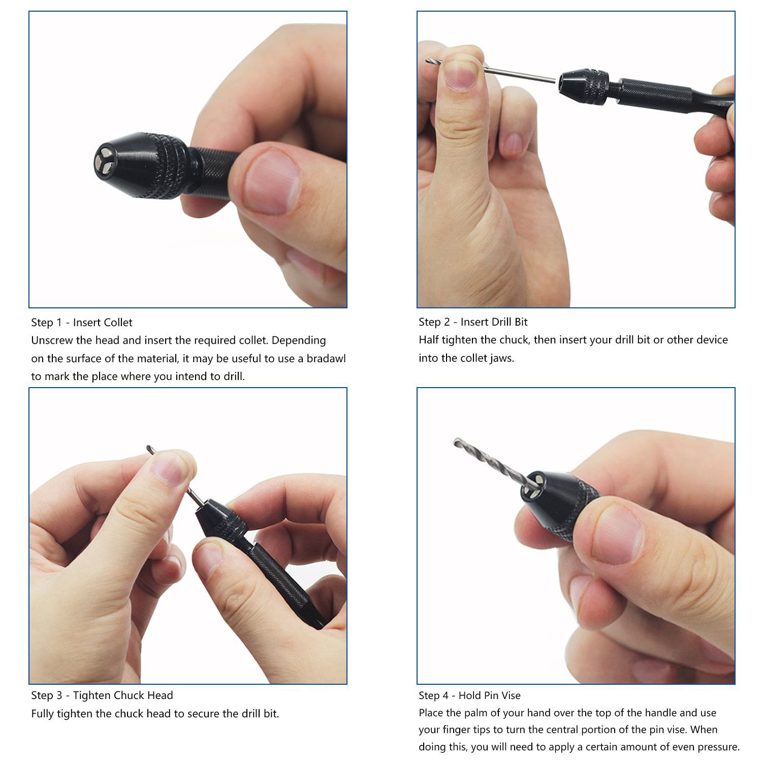 AlexU Mag 20 Pcs Pin Vise Hand Drill Set with Twist Bits Pin Vise Rotary Tools 