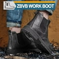 thumbnail image 3 of Unisex-Adults Steel Toe Chelsea Boots, Men's Industrial Construction Shoes, Waterproof, Lightweight, Comfortable, Non-slip Safety Boots, 3 of 6