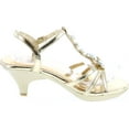 thumbnail image 6 of Delicacy Angel-62 Womens Strappy Rhinestone Dress Sandal Low Heel Shoes, 6 of 7