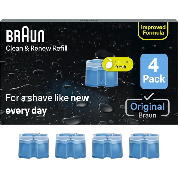 Clean & Renew Refill Cartridges CCR, Replacement Shaver Liquid Solution for Clean&Charge System, Pack of 4