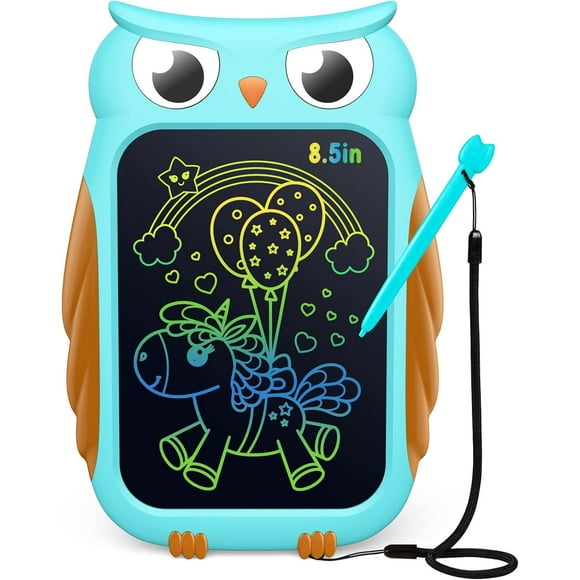 Owl LCD Drawing Tablet, 8.5 Inch Colorful Toddler Doodle Board Drawing Tablet, Erasable and Reusable Electronic Drawing Pads