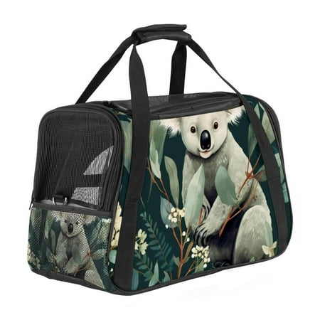 Koala 900D Oxford Cloth Fabric Carrier Bag with Nylon Webbing  17x10x11.8 in  Pet Travel Tote for Small Pets  Gray Color