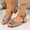 Rose Gold, variant on Womens Sandals Low Chunky Heels Dress Pumps Ankle Strap Open Toe Flower Wedding Party Dress Shoes Rose Gold