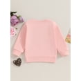 thumbnail image 5 of Toddler Girl Sweatshirts Fuzzy Letter Embroidery Long Sleeve Round Neck Pullovers Thermal Tops, 5 of 10