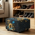 thumbnail image 4 of Xoenoiee Sunflower Butterfly Print Ottoman Cover, Washable Rectangle Slipcover Soft Fabric Storage Ottoman Cover Stretchable Footstool Slipcover Foot Stool Cover with Elastic Bottom, L, 4 of 7