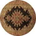thumbnail image 1 of Ahgly Company Indoor Round Medallion Brown Traditional Area Rugs, 4' Round, 1 of 4