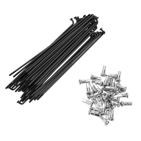 Unique Bargains Bike Bicycle Spokes 14G 115MM Mountain Bike Spokes steel Black 36Pcs