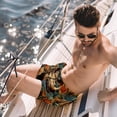 thumbnail image 2 of luoweisi Men's Beach Shorts Quick Dry Swim Trunks with Mesh Lining Abstract Rhinoceros XL, 2 of 5