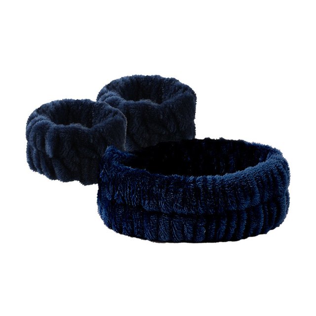 Diademas de vellón de Coral para mujer, bandas para el pelo impermeables, pulseras absorbentes, conjunto de accesorios para el cabello