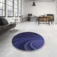 thumbnail image 4 of Ahgly Company Tapis d'Intérieur Lavables en Machine, Ronds, Bleu Nuit Transitionnel, Ronds de 6 Pi, 4 of 7