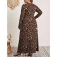 thumbnail image 3 of Mengpipi Women's Plus Size Casual Long Sleeve Dress Crewneck Loose Maxi Dress with Pockets 2X-5X, 3 of 9