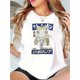 thumbnail image 1 of Camiseta moderna con estampado de gato para mujer: cuello redondo informal, manga corta, algodón elástico, lavable a máquina. Perfecta para verano, ropa informal y camisetas de ocio., 1 of 6