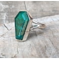 thumbnail image 3 of Emerald Genuine Gemstone Coffin Ring, Natural 925 Sterling Silver, Statement Ring, Promise Ring, Metaphysical Ethnic Ring, Bridesmaid Gifts, Couples, Best Friend Gifts Ring (Emerald, Size 7), 3 of 7