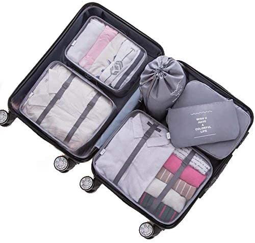 Ivory Travel Luggage Packing Organizers Adwaita 6 Set Packing Cubes 