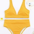 thumbnail image 6 of LoyisViDion Women Swimsuits On Clearance Women'S Fashion Bikini Set Swimsuit Two Piece Filled Soild Swimwear Beachwear Yellow S, 6 of 6